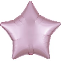 Edler Satin Sternballon pastellrosa 43cm