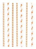 24 Summerfeeling Papier Strohhalme orange 19,5cm
