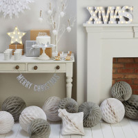 Vorschau: Merry up Silver Glitter Girlande 70cm
