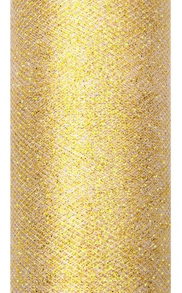 Glitzer Tüll Estelle gold 9m x 15cm