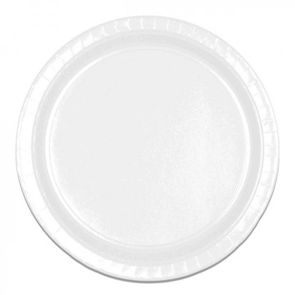 8 Weiße Pappteller Genf 23cm