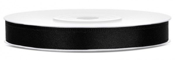 25m Satin Band schwarz 6mm breit
