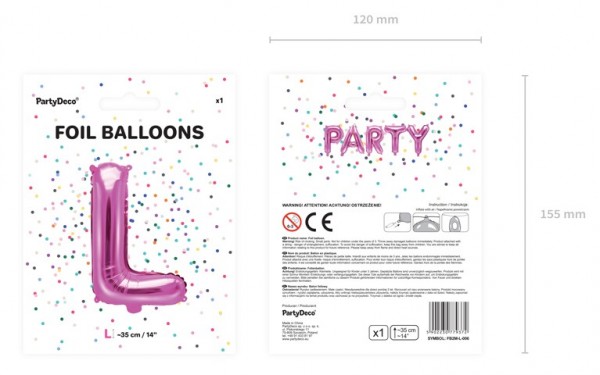 Folienballon L fuchsia 35cm 3