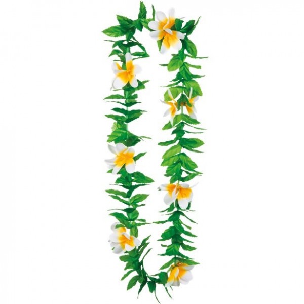 Hawaii Blumenkette mit Blüten & Blättern