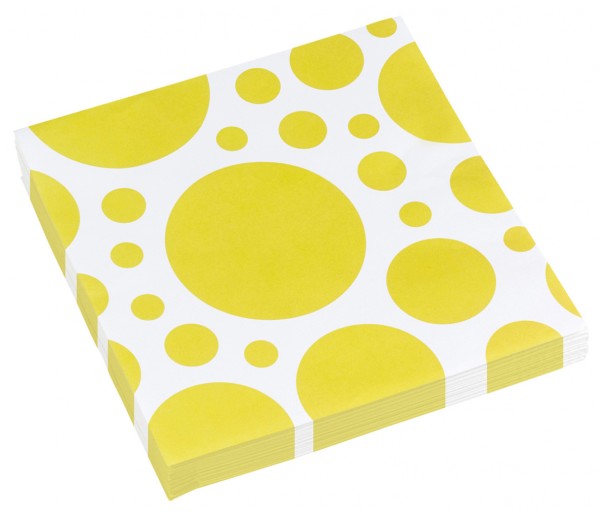 20 Süße Punkte Servietten gelb