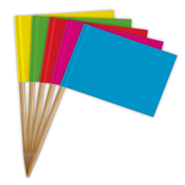 50 Bunte Fähnchen Spieße