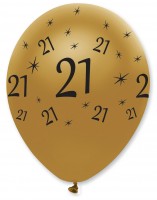 Vorschau: 6 Magical 21st Birthday Luftballons 30cm