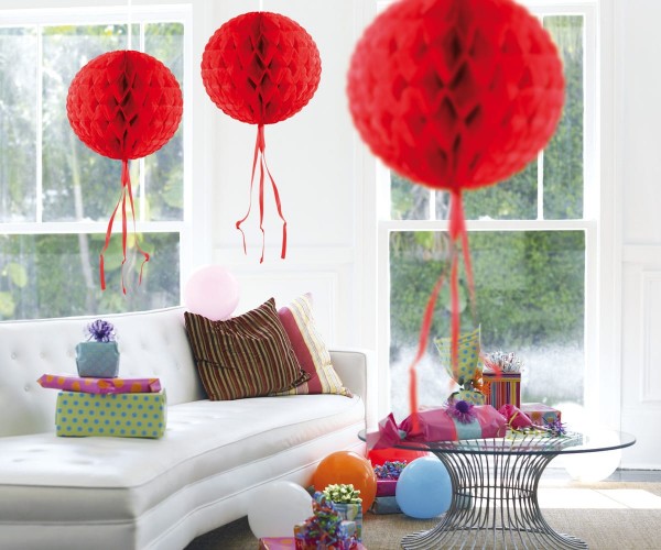 Honigwaben Ball rot 30cm