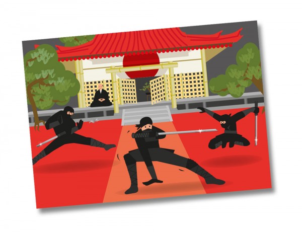 6 Ninja Party Tischsets
