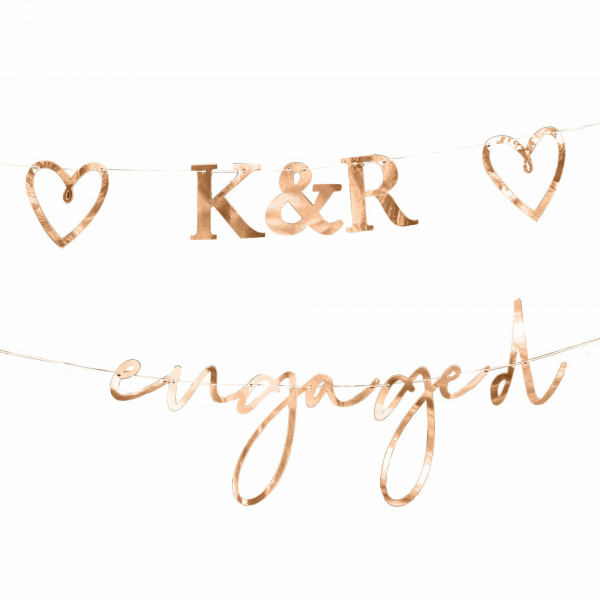 Roségoldene Verlobungsgirlande personalisierbar 2