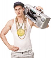 Gold Hip Hop Kette 58cm