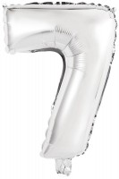 Zahl 7 Mini Folienballon in Silber 35cm