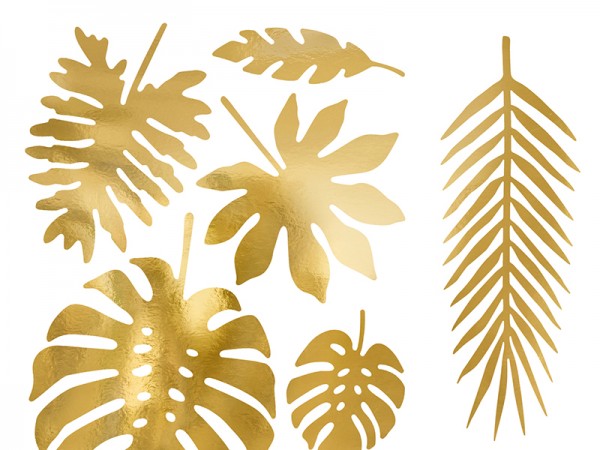 21 Tropische Deko Palmblätter gold 3