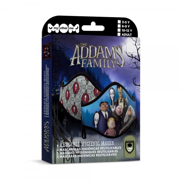 2 Mund Nasen Masken Addams Family für Kinder 3