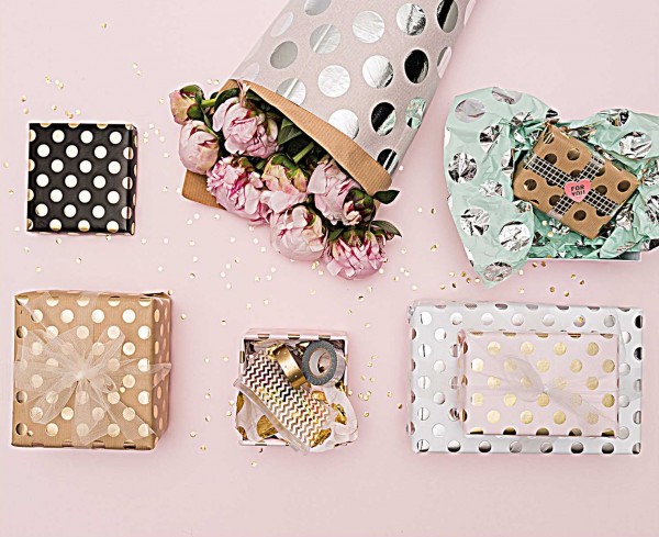 FSC Lovely Dots Geschenkpapier türkis 6