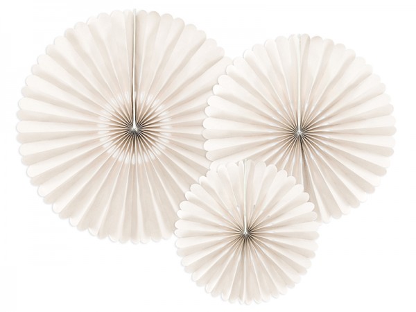 3 Papierrosetten Victoria creme
