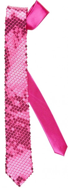 Disco Glamour Pailletten Krawatte Pink