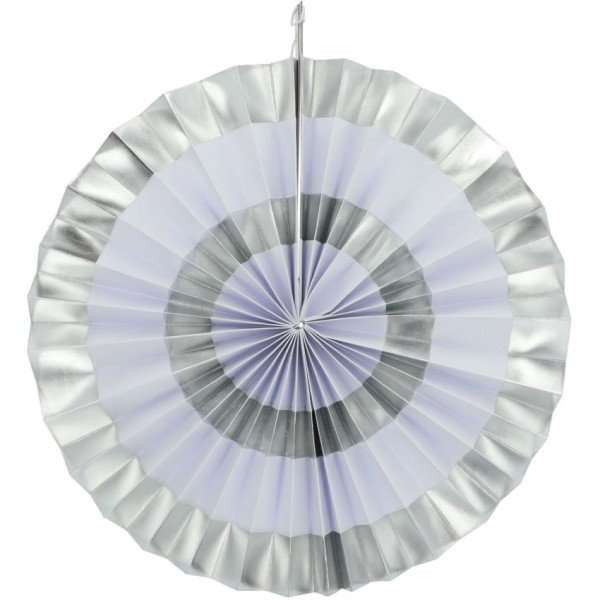 3 Papierrosetten Mint und Silber 4