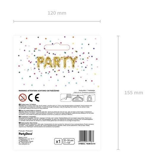 Folienballon B gold 35cm 6