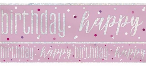 Pink Dots Birthday Banner 2,75m