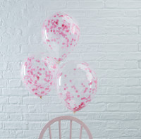 5 Pinke Mix & Match Konfettiballons 30cm