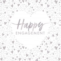 16 Happy Engagement Servietten 33cm