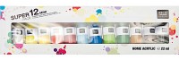 12 Bunte Mini Acryl Farben 22ml