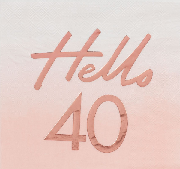 16 Hello Fourty Servietten 33cm