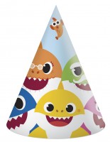 6 FSC Baby Shark Partyhüte 16cm