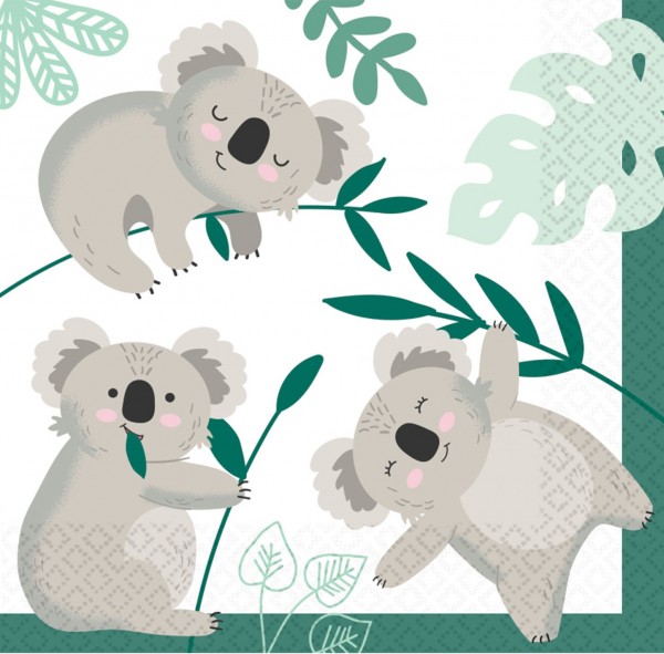 16 Süße Koala Servietten 33cm