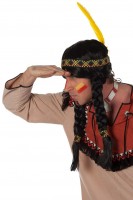 Indianer Fixer Falke Perücke Mit Feder