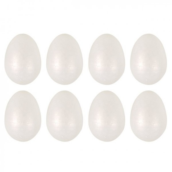 8 Schaumstoff Deko Eier 6,5cm