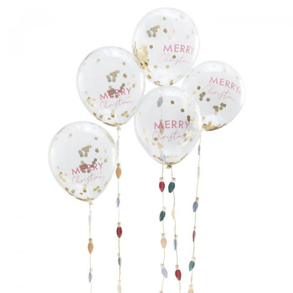 5 Home for Christmas Konfettiballons 30cm