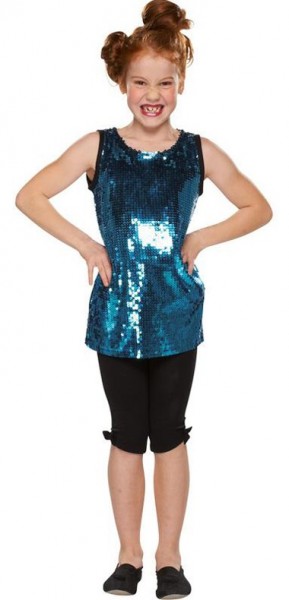 Blaues Glitzer Pailletten Kleid Für Mädchen