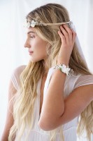 Vorschau: Weißer Boho Armreif