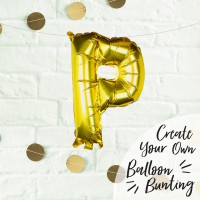 Vorschau: Goldener P Buchstaben Folienballon 40cm