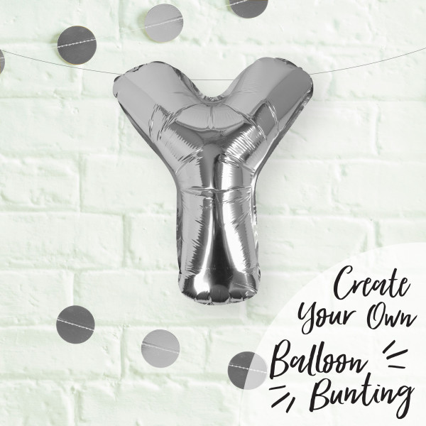 Silberner Y Buchstaben Folienballon 40cm