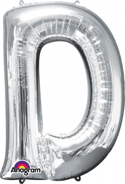 Folienballon Buchstabe D silber 83cm