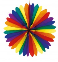 Bunter Rainbow Party Fächer 50cm