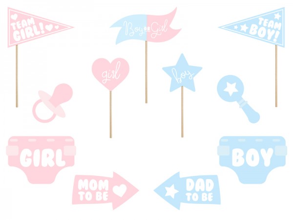 11 Boy or Girl Fotorequisiten rosa-blau 2