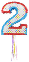 Bunte Zahl 2 Zieh-Piñata