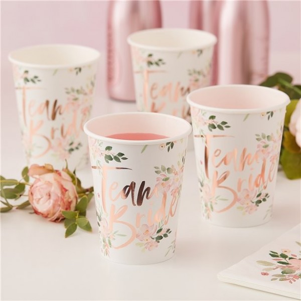 8 Rosy Bride Pappbecher 255ml 2