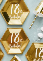 6 Glossy 18th Birthday Teller 20x17cm