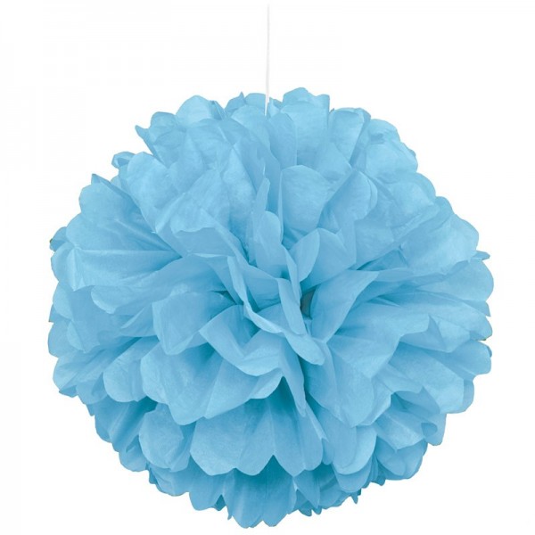 Fluffy Pompon Hellblau 23cm 3er Set 2