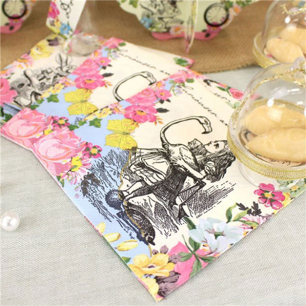 20 Alice Tea Party Servietten 25cm 2