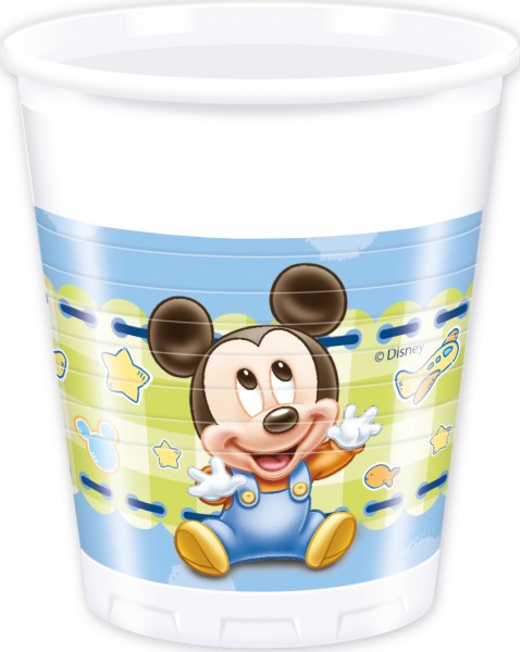 8 Mickey Mouse Babyparty Becher 200ml