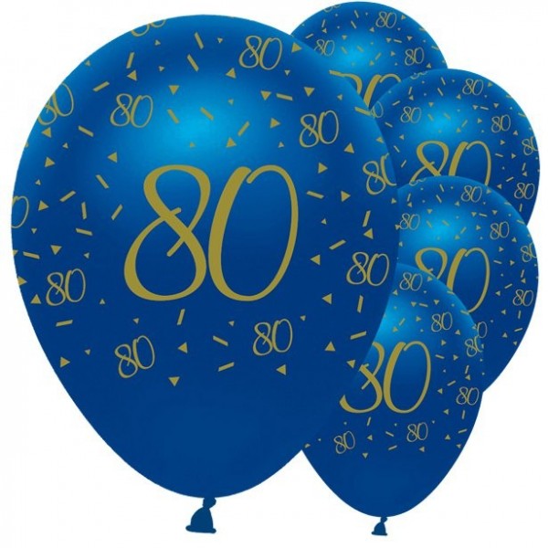 6 Luxurious 80th Birthday Ballons 30cm