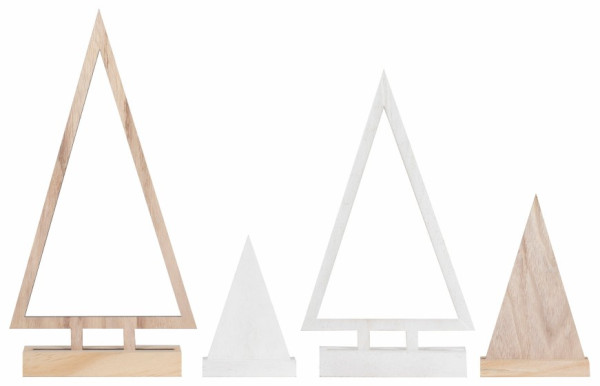 4 Weihnachtsbäume aus Holz 2