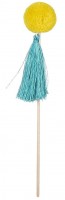 Vorschau: 6 Lama Zirkus Bommel Sticks 18cm