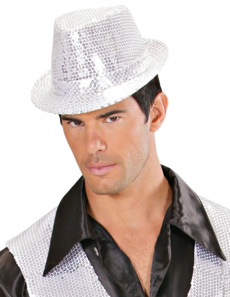 Silva Pailletten Fedora In Silber 4